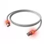EasyLan DualBoot LED Patch-kaabel RJ45 S/FTP Cat.6A (Class EA), saCon-pistik, LSOH, hall, 0,5 m