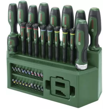 BOSCH Segatud kruvikeerajate komplekt 39-osaline alusega, roheline/must