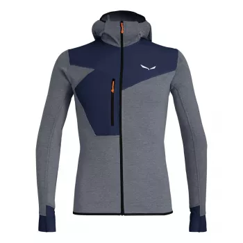 Salewa Puez 2 Dry pikkade varrukatega täispika tõmblukuga kapuutsiga meeste jope, Navy Blazer, L