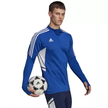 adidas Condivo 22 meeste treeningu dressipluus 1/2 tõmblukuga sinine-valge HA6271