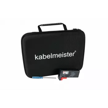 Kabelmeister Akude Hoiukarp Integreeritud Testriga AA, AAA, C, D, 9V ja Nööpelementide jaoks - Must