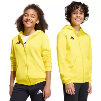 adidas Entrada 26 täispika tõmblukuga laste dressipluus kollane KH1777 152cm