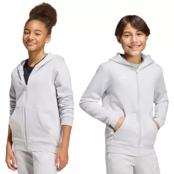 adidas Entrada 26 täispika tõmblukuga dressipluus lastele helehall KH1779 164cm