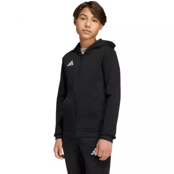 adidas Entrada 26 täispika tõmblukuga laste dressipluus, must, 128cm