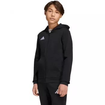 adidas Entrada 26 täispika tõmblukuga laste dressipluus, must, 116 cm
