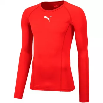 Puma Liga Baselayer Tee LS Red 655920 01 M - meeste pika varrukaga kompressioonitreeningu särk dryCELL niiskust juhtiva tehnoloogiaga