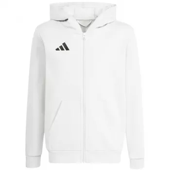 adidas Entrada 26 täispika tõmblukuga laste dressipluus, valge KH1783 140cm