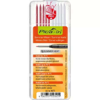 Pica DRY Minen-Set SUMMER HEAT – 12 asendusjuhet (4x punane, 4x valge, 4x roheline) Pica-Dry Longlife automaatpliiatsile, 2,8 mm