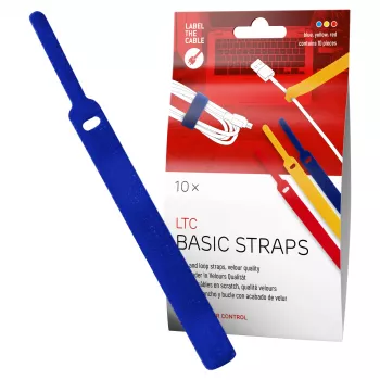 LABEL THE CABLE LTC BASIC STRAPS Hook and Loop kaablisidemed, 17 cm, 10-pakk, mitmevärviline (sinine, kollane, punane)