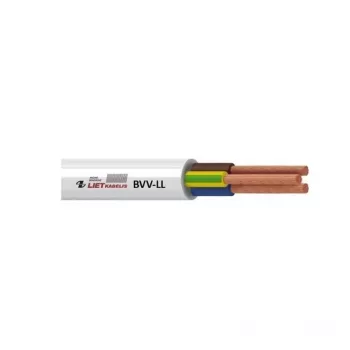 BVV-LL 2x1 mm² valge PVC-isolatsiooniga elektrikaabel, 50 m rull