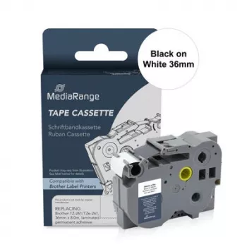 MediaRange MRBTZ261 Lamineeritud sildilint kassett 36mm must valgel Brother P-Touch jaoks