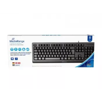MediaRange MROS109-GR juhtmega USB-klaviatuur, QWERTY-kreeka paigutus, must, 105 klahvi, membraan, 1,5 m kaabel