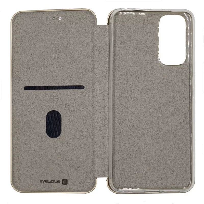 Evelatus Xiaomi Redmi Note 10S / Poco M5s raamatukujuline ümbris kuldne