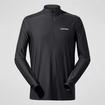 Berghaus 24/7 Tech Tee LS HZ meeste pikkade käistega poolpiluga pluus, süsimust
