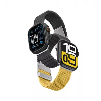AMAZINGTHING Blend Band 2 komplekti kellarihmasid Apple Watch 45/46/49mm jaoks - kollane-must ja must
