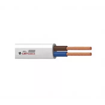 H05VVH2-F 2x1 mm² Valge painduv PVC lame kahesooneline kaabel 50m