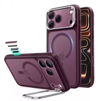 ESR Classic Hybrid Kickstand MagSafe-ümbris iPhone 17 Pro / 18 Pro jaoks - Frosted Deep Burgundy