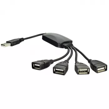 AKYGA AK-AD-13 USB 2.0 4-pordiline jaotur, must