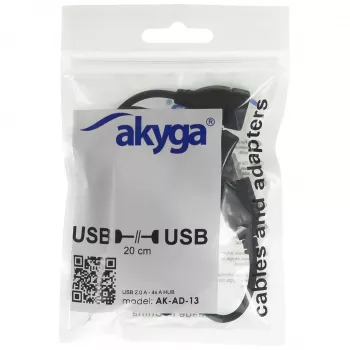 AKYGA AK-AD-13 USB 2.0 4-pordiline jaotur, must