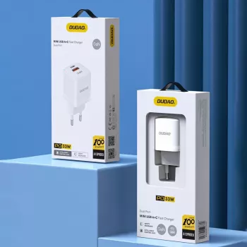 DUDAO A13Pro EU GaN 33W PPS USB-C/USB seinadapter - Valge