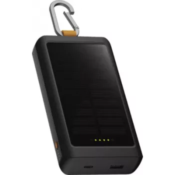 Xtorm Go2 Solar Power Bank 20W 10,000mAh taskulambiga - must