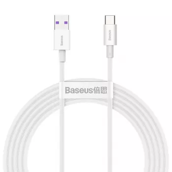 Baseus Superior Series USB-A to USB-C kaabel, 66W kiirlaadimine, 2m, valge
