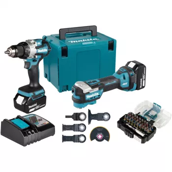 Makita DLX2592JX1 18V LXT harjata 2-osa komplekt puurvasara ja löökkeerajaga, 2x 5.0Ah aku, kiirlaadija ja Makpaci kast