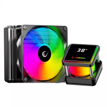 Rampage INFINITE V120 ARGB 120 mm vedelik CPU jahuti temperatuurinäidikuga, must