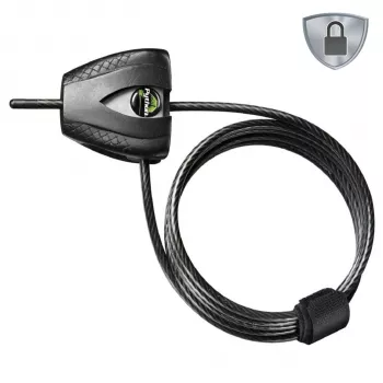 Master Lock Python reguleeritav kaabellukk 8417EURDPRO – 1,8 m punutud teras, must, 2 võtit