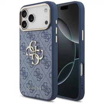 Guess 4G Big Classic Logo ümbris iPhone 18 Pro Max / 17 Pro Max jaoks, sinine ja kuldne