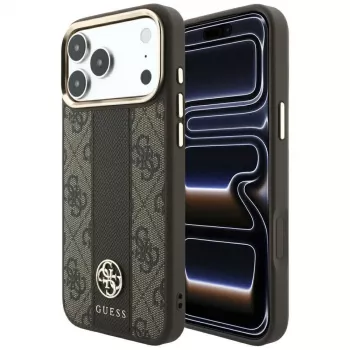 Guess 4G Stripe Round ja Classic Logos MagSafe ümbris iPhone 18 Pro / 17 Pro jaoks - Pruun
