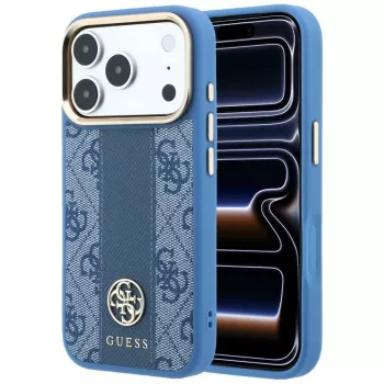 Guess 4G Stripe Round ja Classic Logos MagSafe-kate Apple iPhone 18 Pro / 17 Pro jaoks - sinine