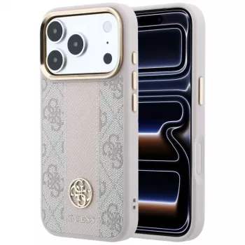 Guess 4G Stripe Round & Classic Logos MagSafe-kate iPhone 18 Pro / 17 Pro jaoks - Roosa