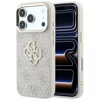 Guess 4G Big Strass Logo ümbris iPhone 17 Pro / 18 Pro jaoks - Roosa