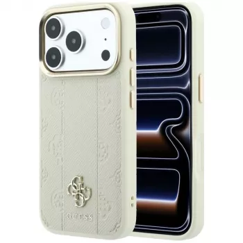 Guess Stripe Peony 4G Logo MagSafe ümbris iPhone 18 Pro Max / 17 Pro Max jaoks - Beež