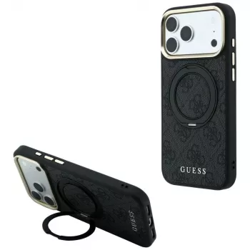 Guess Ring Stand 360 4G Classic Logo MagSafe ümbris iPhone 18 Pro / 17 Pro, must