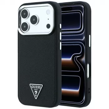 Guess Grained Triangle Logo MagSafe ümbris iPhone 17 Pro Max / 18 Pro Max - must
