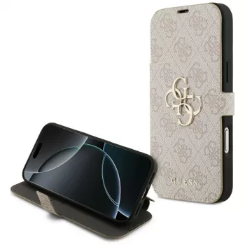 GUESS Book 4G Metal Logo Folio-ümbris iPhone 18 Pro Max / 17 Pro Max - Roosa