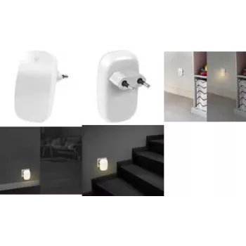 LogiLink LED öövalgusti pistikupesa hämardusanduriga, ovaalne, soe valge, 230V, 16A, valge