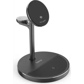 Hama 3-in-1 Qi2 juhtmevaba laadimisjaam, 15W, must