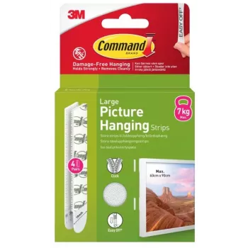 3M Command kleepribad suured, 4 tk, valged (7100336547)