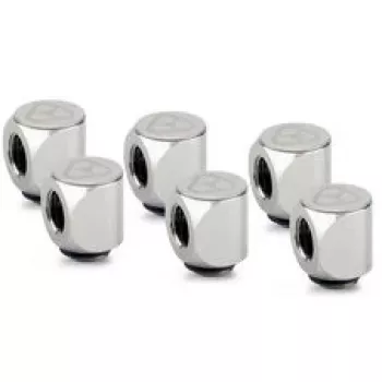 Thermal Grizzly DeltaMate pöördfitting 90° G1/4 tolli läikiv nikkel – 6-pakk