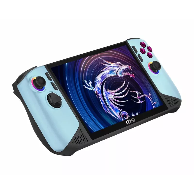 MSI Claw 8 AI+ A2VM Glacier Blue Edition-254PL Käeshoitav mänguarvuti - Intel Core Ultra 7 258V, 32GB LPDDR5x, 1TB SSD, 8-tolline FHD 120Hz puuteekraan, Intel Arc Graphics, Windows 11 Home
