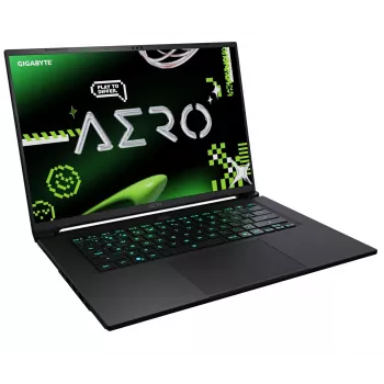 GIGABYTE AERO X16 4PHN4EEC64DH 16-tolline UHD+ OLED sülearvuti, AMD Ryzen 9 AI 465, 16GB DDR5, 1TB NVMe SSD, NVIDIA GeForce RTX 5070, Windows 11 Home, must
