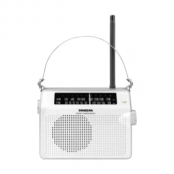 Sangean PR-D6 Valge kaasaskantav AM/FM-raadio kella ja äratusega