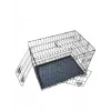 Kokkuvolditav koerapuur 76x48x54 cm – tugevast terastraadist, kahe uksega, eemaldatava alusega, must
