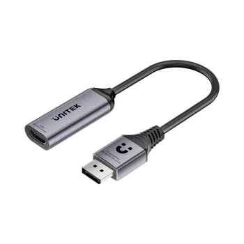 UNITEK DisplayPort-HDMI 2.1 adapter 8K@60Hz HDR 48Gbps 15cm