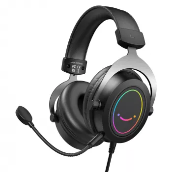 FIFINE H3 AmpliGame RGB juhtmega üle-kõrvaklapid mängijatele, eemaldatava mikrofoniga, 50 mm draiverid, USB-A, must
