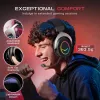 FIFINE H3 AmpliGame RGB juhtmega üle-kõrvaklapid mängijatele, eemaldatava mikrofoniga, 50 mm draiverid, USB-A, must
