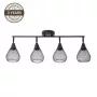 Bistro 4-tuline mattmust E14 laevalgusti, 40W max pea kohta, 220-240V, hämardatav, reguleeritavate suunatavate peadega, tööstuslik vintage stiil